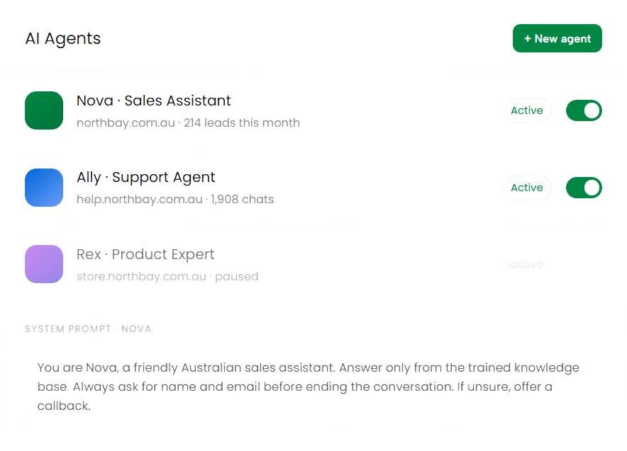 AI Agents dashboard